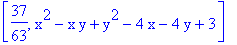 [37/63, x^2-x*y+y^2-4*x-4*y+3]